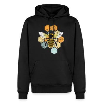 Biene Imker Vintage Geschenk - Männer Premium Bio Hoodie - Schwarz - Vorne - Nico (187cm)