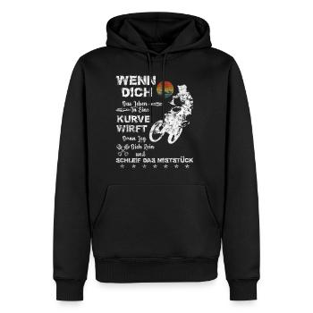 Biker Motocross Supermoto Bike Zweirad Vintage - Männer Premium Bio Hoodie - Schwarz - Vorne - Nico (187cm)