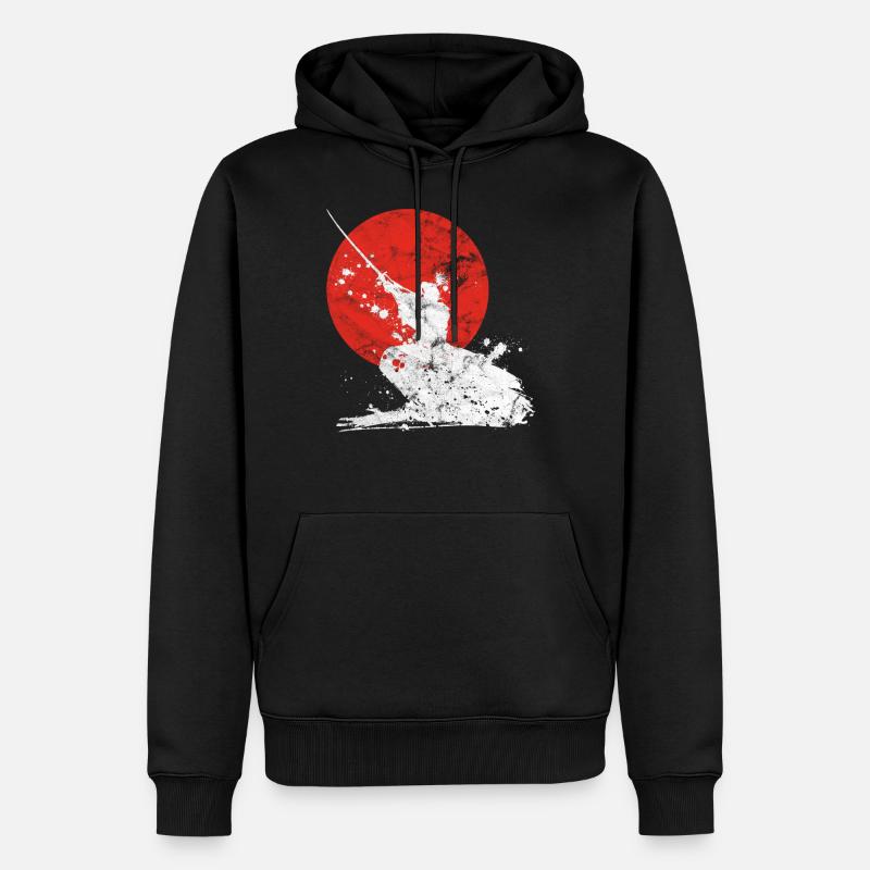 Japanische Samurai Krieger - Männer Premium Bio Hoodie - Schwarz