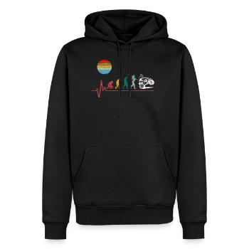 Rétro Vintage Quad Evolution Heartbeat Moto B - Sweat à capuche Premium bio Homme - noir - Devant - Nico (187cm)