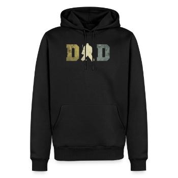 Chemise cadeau de gardien de but de père père joueur de hockey - Sweat à capuche Premium bio Homme - noir - Devant - Nico (187cm)