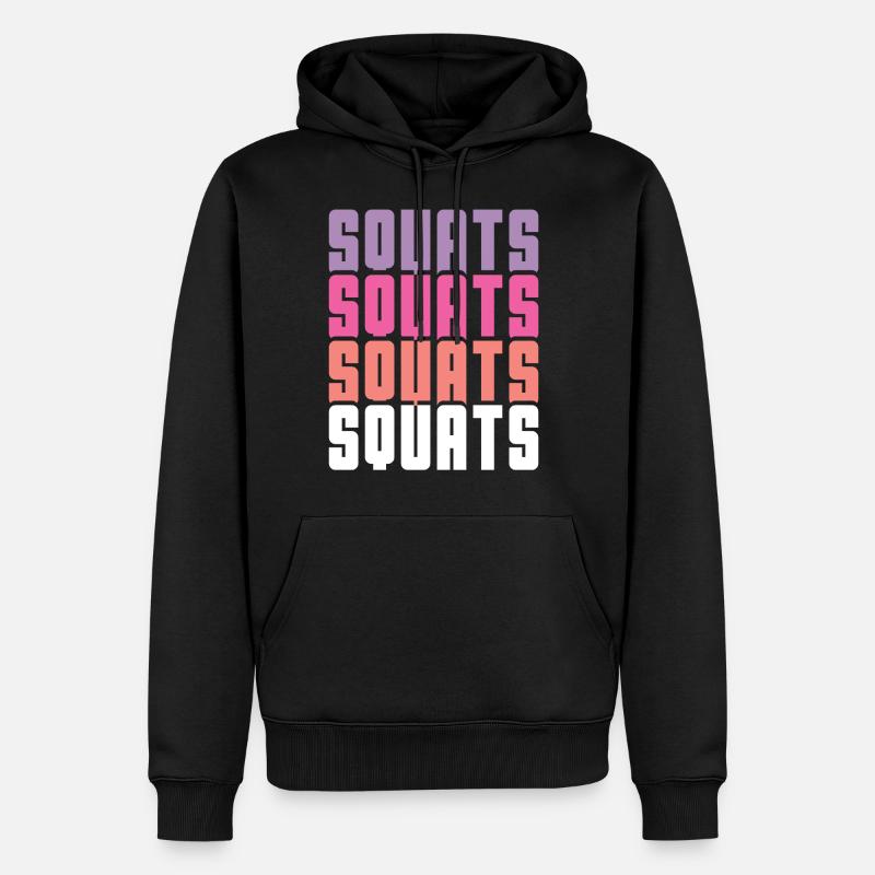 Squats - Sweat à capuche Premium bio Homme - noir