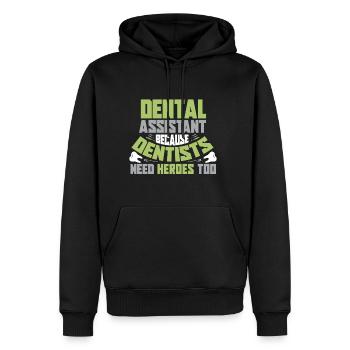 Dentiste Dentist Dents Dental Cadeau - Sweat à capuche Premium bio Homme - noir - Devant - Nico (187cm)