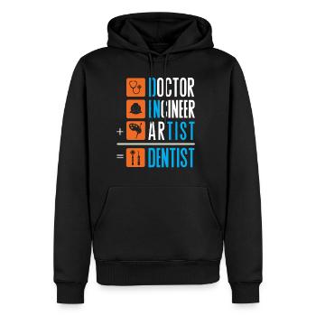 Dentiste dentiste dent dents dents cadeau dentaire - Sweat à capuche Premium bio Homme - noir - Devant - Nico (187cm)