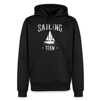 T-shirt de l'équipe de voile Équipe de voile - Sweat à capuche Premium bio Homme - noir - Devant - Nico (187cm)