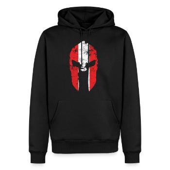 Sparte Autriche drapeau Patrie Helmet Spartan - Sweat à capuche Premium bio Homme - noir - Devant - Nico (187cm)