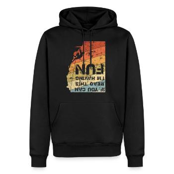 Alpiniste Escalade Fun Fun Gift Vintage - Sweat à capuche Premium bio Homme - noir - Devant - Nico (187cm)