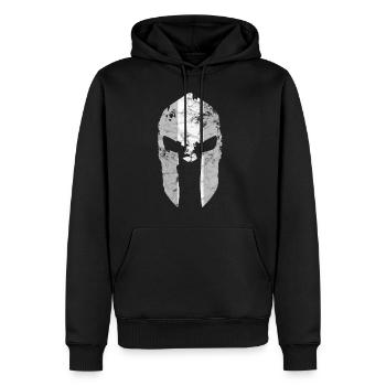 Casque Sparta Gym Cadeau Sport Motivation Spartiate - Sweat à capuche Premium bio Homme - noir - Devant - Nico (187cm)