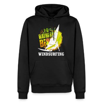 Windsurfen Retro Windsurf Wassersport Surf Vintage - Männer Premium Bio Hoodie - Schwarz - Vorne - Nico (187cm)