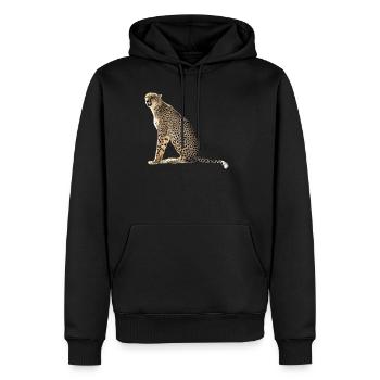 Guépard - Chat prédateur - Chat sauvage - Chat - Afrique - Sweat à capuche Premium bio Homme - noir - Devant - Nico (187cm)