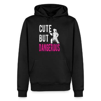 Cute But Dangerous Karate Mädchen Frau Kampfkunst - Männer Premium Bio Hoodie - Schwarz - Vorne - Nico (187cm)