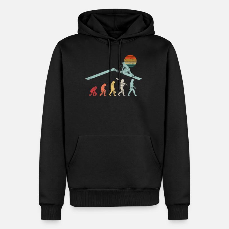 Dachdecker Handwerker Zimmermann Evolution Geschen - Männer Premium Bio Hoodie - Schwarz