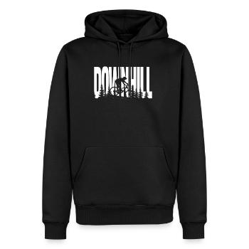 Downhill - Mountainbike MTB Fahrrad - Männer Premium Bio Hoodie - Schwarz - Vorne - Nico (187cm)