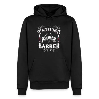 Tätowierter Barbier - Männer Premium Bio Hoodie - Schwarz - Vorne - Nico (187cm)