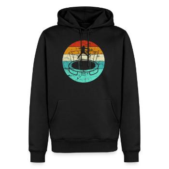Trampolin - Männer Premium Bio Hoodie - Schwarz - Vorne - Nico (187cm)