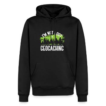 geocaching, cache, gps, geocache, geocacher, logbu - Men’s Premium Organic Hoodie - black - Front - Nico (187cm)