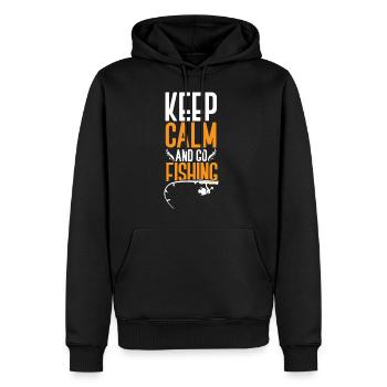 angeln fishing fischen fischer angler fisch - Männer Premium Bio Hoodie - Schwarz - Vorne - Nico (187cm)