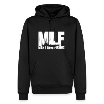 angeln fishing fischen fischer angler fisch - Männer Premium Bio Hoodie - Schwarz - Vorne - Nico (187cm)
