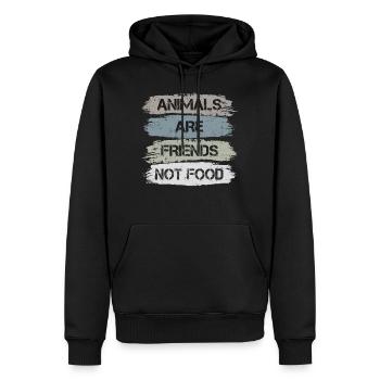 Militants des droits des animaux Bien-être animal - les animaux sont des amis - Sweat à capuche Premium bio Homme - noir - Devant - Nico (187cm)