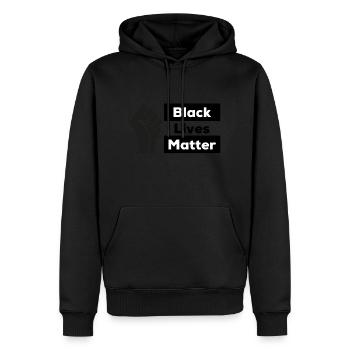 T Shirt Black Lives Matter linke Hand - Männer Premium Bio Hoodie - Schwarz - Vorne - Nico (187cm)