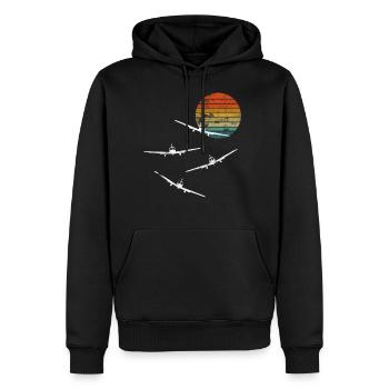 Modèle modèle cadeau vol modèle pilote vol modèle - Sweat à capuche Premium bio Homme - noir - Devant - Nico (187cm)