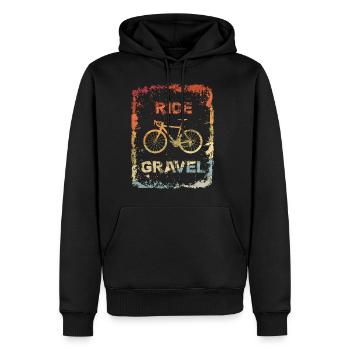 Gravel Bike Road Bike Ride Gravel Cyclocross Retro - Sweat à capuche Premium bio Homme - noir - Devant - Nico (187cm)