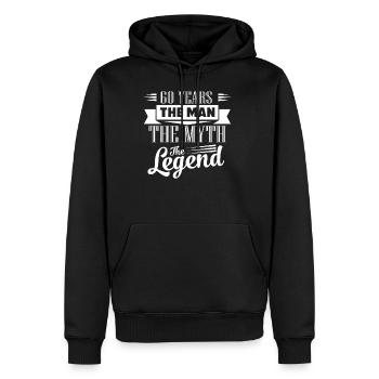 60 Years The Man The Myth The Legend Shirt - Sweat à capuche Premium bio Homme - noir - Devant - Nico (187cm)
