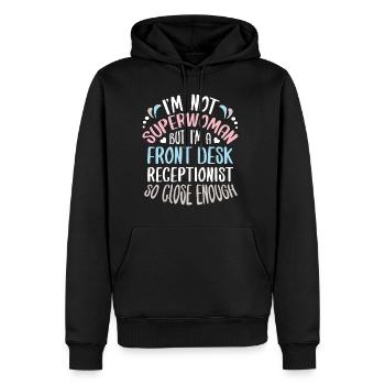 Rezeptionist Empfang Job Pension Rezeption Hotel - Männer Premium Bio Hoodie - Schwarz - Vorne - Nico (187cm)