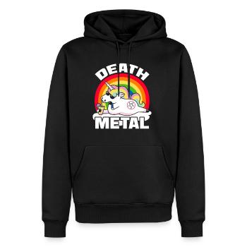 Einhorn Death Metal - Männer Premium Bio Hoodie - Schwarz - Vorne - Nico (187cm)