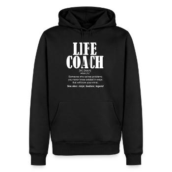 Life Coach Definition Geschenk T-Shirt - Männer Premium Bio Hoodie - Schwarz - Vorne - Nico (187cm)