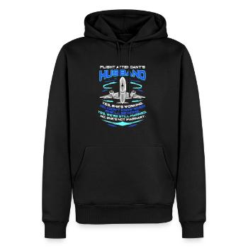 Hôtesse de l'air steward hôtesse de l'air - Sweat à capuche Premium bio Homme - noir - Devant - Nico (187cm)
