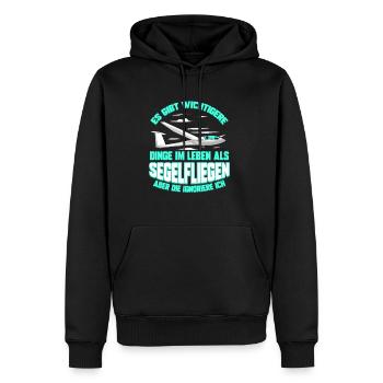Segelfliegen Pilot Segelflugzeug Segelflieger - Männer Premium Bio Hoodie - Schwarz - Vorne - Nico (187cm)