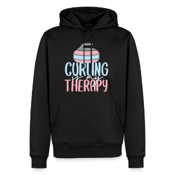 curling wintersport eis sport geschenk - Männer Premium Bio Hoodie - Schwarz - Vorne - Nico (187cm)