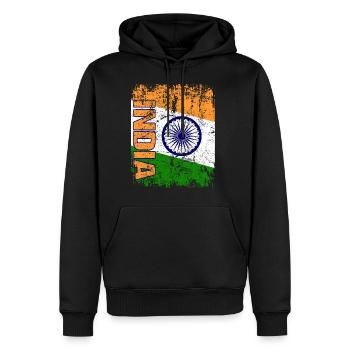 India - Männer Premium Bio Hoodie - Schwarz - Vorne - Nico (187cm)