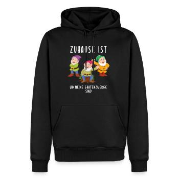 Zuhause Gartenzwerg Gartensiedlung Hobbygärtner - Männer Premium Bio Hoodie - Schwarz - Vorne - Nico (187cm)