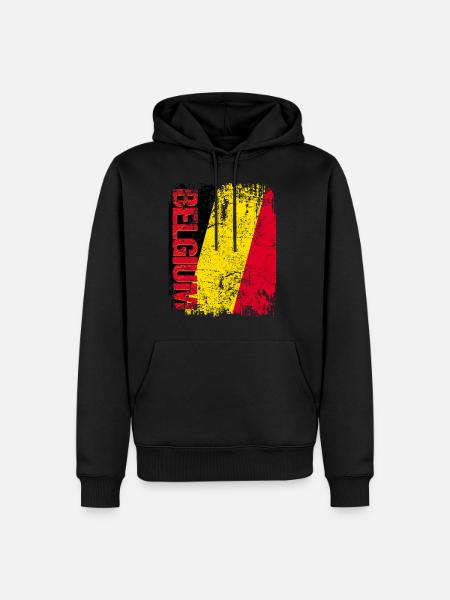 Belgium - Männer Premium Bio Hoodie - Schwarz