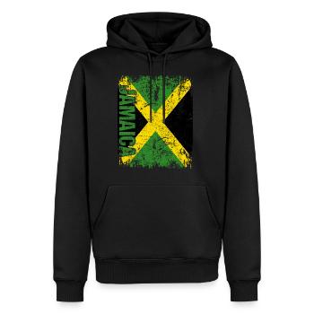Jamaica - Männer Premium Bio Hoodie - Schwarz - Vorne - Nico (187cm)