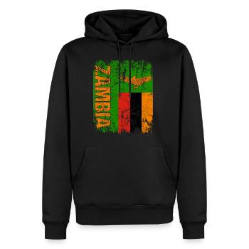 Zambia Flagge - Männer Premium Bio Hoodie - Schwarz - Vorne - Nico (187cm)