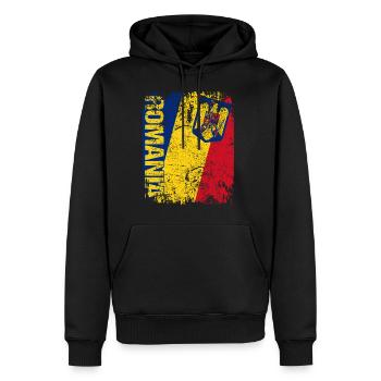 Romania Rumänien Flagge große Fahne Retro Vintage - Männer Premium Bio Hoodie - Schwarz - Vorne - Nico (187cm)