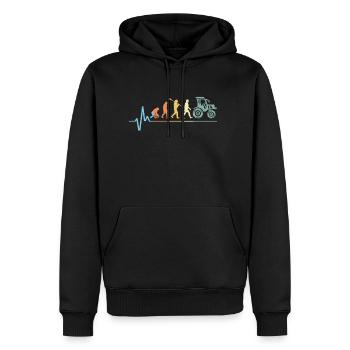 Traktor Herzschlag Vintage - Männer Premium Bio Hoodie - Schwarz - Vorne - Nico (187cm)