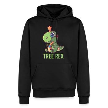 Süßes Tree Rex T-Rex Weihnachtsmann Geschenk Licht - Männer Premium Bio Hoodie - Schwarz - Vorne - Nico (187cm)