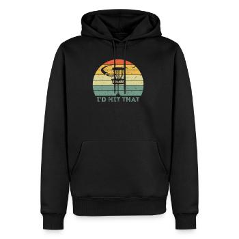 Disk Golf I d Hit That Frisbeegolf Vintage Gift - Männer Premium Bio Hoodie - Schwarz - Vorne - Nico (187cm)