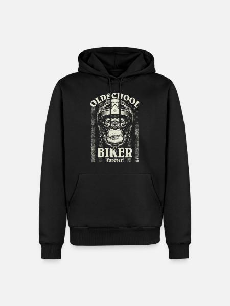 Old School Biker Forever I Gorilla Motorcycle Bike - Men’s Premium Organic Hoodie - black