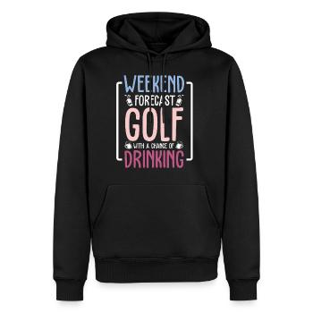 golfeur golf club idée cadeau golfeur - Sweat à capuche Premium bio Homme - noir - Devant - Nico (187cm)