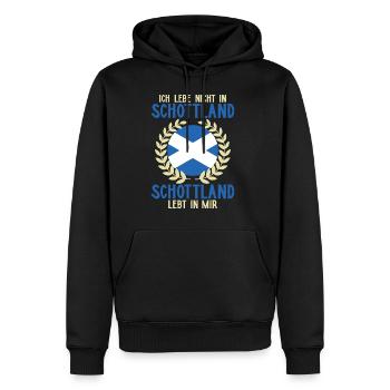 Ich Lebe Nicht In Schottland Schottland Lebt In... - Männer Premium Bio Hoodie - Schwarz - Vorne - Nico (187cm)