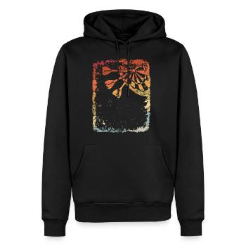 Fléchettes Rétro Fléchettes Vintage Bullseye Fléchettes - Sweat à capuche Premium bio Homme - noir - Devant - Nico (187cm)
