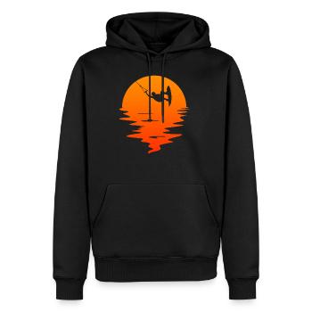 T-shirt Wakeboard Sunset Sunrise - Sweat à capuche Premium bio Homme - noir - Devant - Nico (187cm)