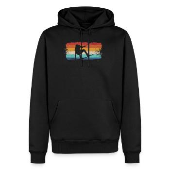 Vintage Retro Wakeboarding Shirt Wakeboarder - Männer Premium Bio Hoodie - Schwarz - Vorne - Nico (187cm)