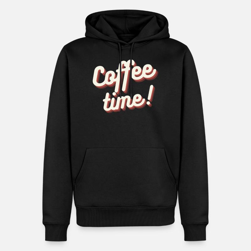 Kaffeezeit - Männer Premium Bio Hoodie - Schwarz