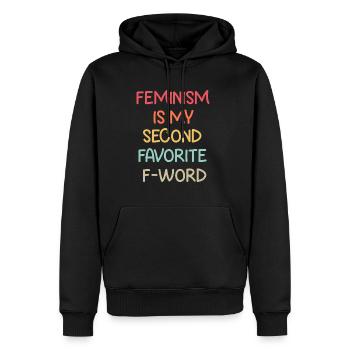 Feminism is my Second Favorite F-Word Feminismus - Männer Premium Bio Hoodie - Schwarz - Vorne - Nico (187cm)